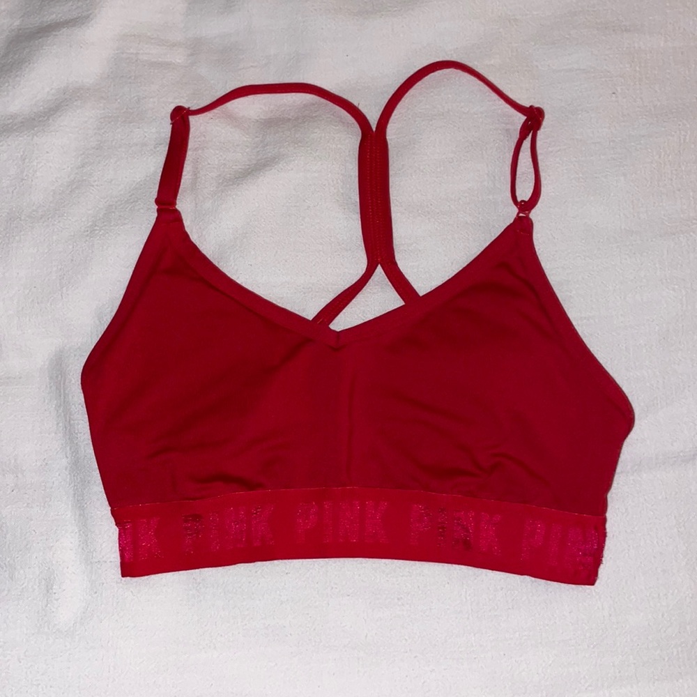 Red PINK sports bra